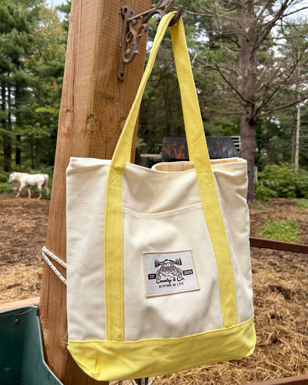 Tote bag en coton jaune - Au rythme de l'été