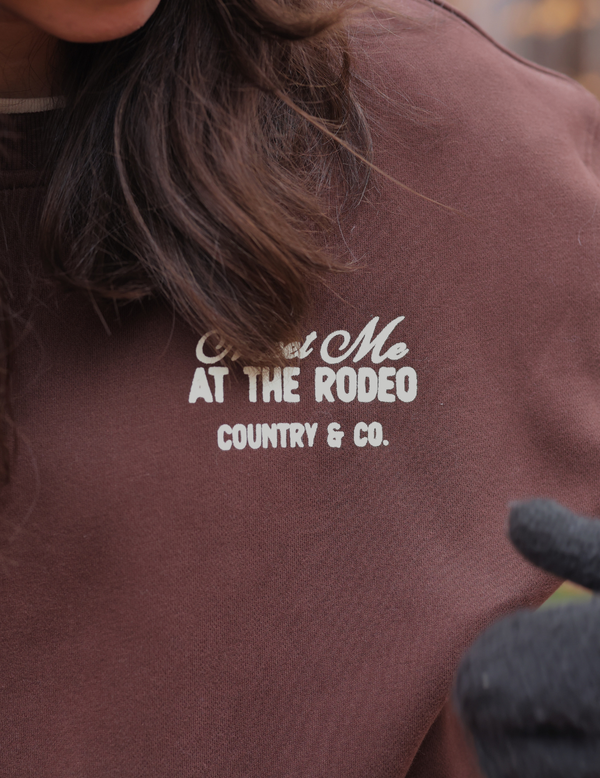 Chandail col rond dans l’arène brun chocolat – Rodéo Club II